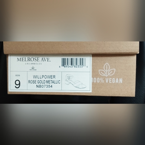 🎉Host Pick🎉 Rose Gold Metallic Faux Leather Two Straps Block Heel Sandals - Picture 14 of 16